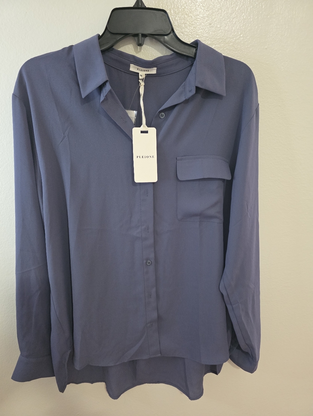 Button-Down Blouse— Dusty Blue
